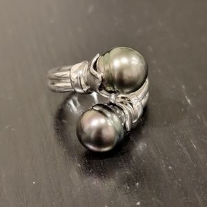 BRAND NEW NEVER WORN 9.5-10mm Cultured Tahitian Pearl Rings Sizes 4 AND 8